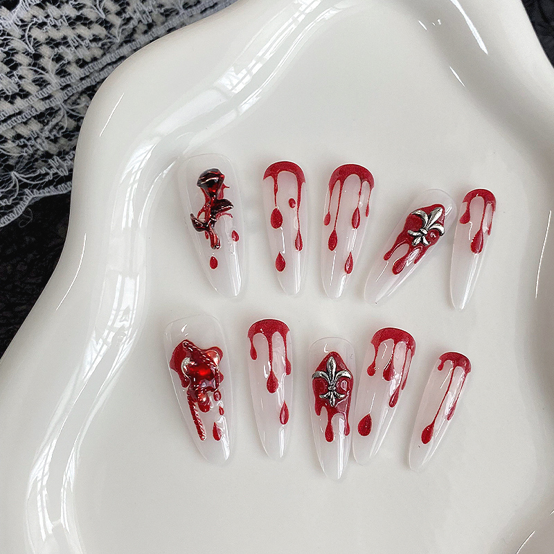 10 Uñas Postizas Largas Almend - Drip Tip Resin reseña y precio